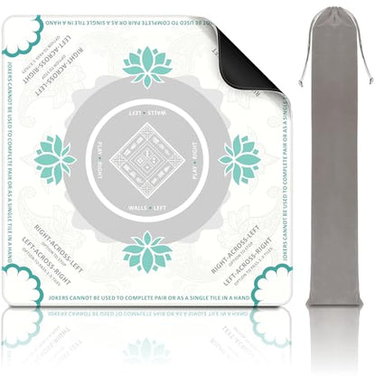 Mahjong Mat for Table, American Mahjong Mat(White) | 31.5" x 31.5",Anti-Slip, Noise-Reducing Gaming Mat for Mahjong/Poker/Board Games/Card Games/Dominoes - color: White
