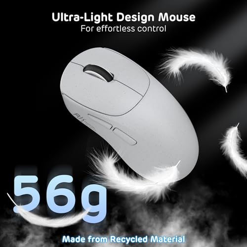 RK ROYAL KLUDGE MG5 8K Wireless Gaming Mouse, 42K DPI PAW3950 Sensor, 56g Lightweight Ergonomic Mouse, Dual 8000Hz Polling Rate, Tri-Mode 2.4G/BT/USB-C, Programmable Web Drive for PC Win/Mac - color: Mixed Color