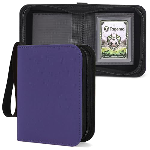 1 Pocket Top Loader Binder, Mini Trading Card Binder Album for 3x4 Rigid Protectors, Small Side-Loading Single Card Binder (PU Leather) - color: Purple, size: 1-Pocket