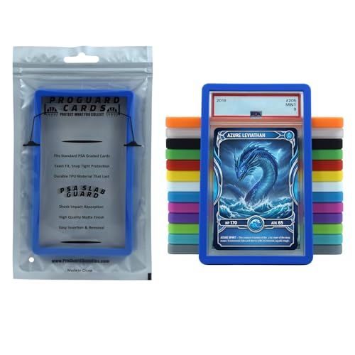 PSA Slab Guard Bumper for Standard PSA Graded Cards | Strong TPU, Exact Fit, Snap Tight Protection | Shock Absorption | Matte Finish PSA Slab Guard Protector (Blue) - color: Blue
