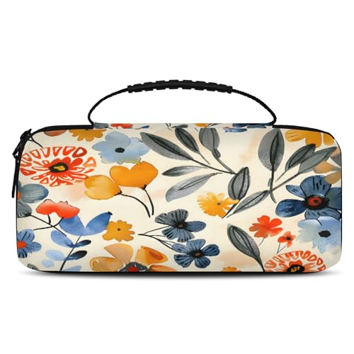 Adornori Floral Colorful Flowers Carry Case Compatible with Nintendo Switch 2, with 20 Games Cartridges, Portable Travel Carrying Case Pouch for Accessories & Game Cards - color: Multicolor 16