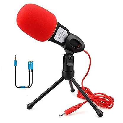 ELINKA Computer Microphone,Condenser Microphone,3.5MM Plug and Play Omnidirectional Mic with Desktop Stand for Gaming,YouTube Video,Recording Podcast,Studio,for PC,Laptop,Tablet,Phone