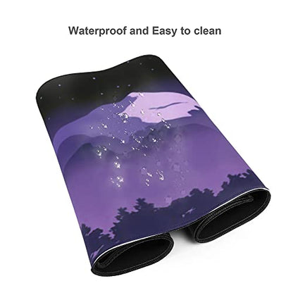 Purple Japanese Fuji Cherry Blossom Large Mouse Pad XL Extended Gaming Mouse Pad Mat Desk Pad with Stitched Edge,Full Desk Mousepad for Office,Computer,Keyboard 31.5 X 11.8 Inch - color: Purple Japanese Fuji Cherry Blossom