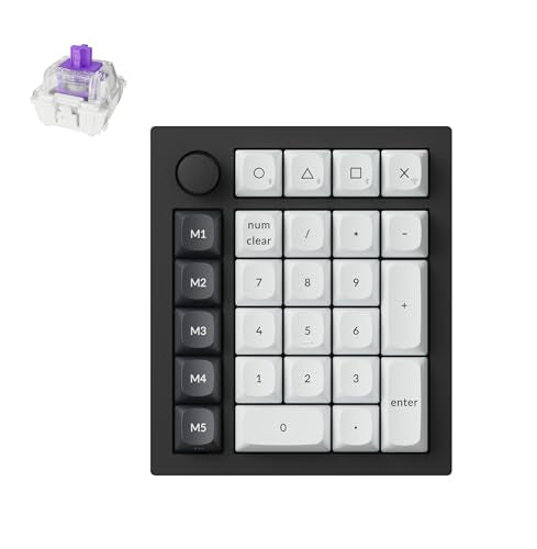 Keychron Q0 HE Wireless Magnetic Switch Number Pad, Hall Effect Numpad with Rapid Trigger, 2.4 GHz/Bluetooth/Wired Aluminum QMK Programmable Knob Hot-Swappable RGB Gaming for Mac Windows Linux-Black - color: Black