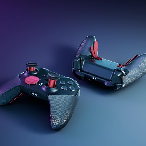 14-in-1 Controller Accessories Kit Compatible with Xbox Elite Series 2, 6 Premium Metal Thumbsticks, Swap Joysticks, 4 Interchangeable Paddles, 2 D-Pads, 1 Tool & 1 Storage Bag (Red) - color: Red