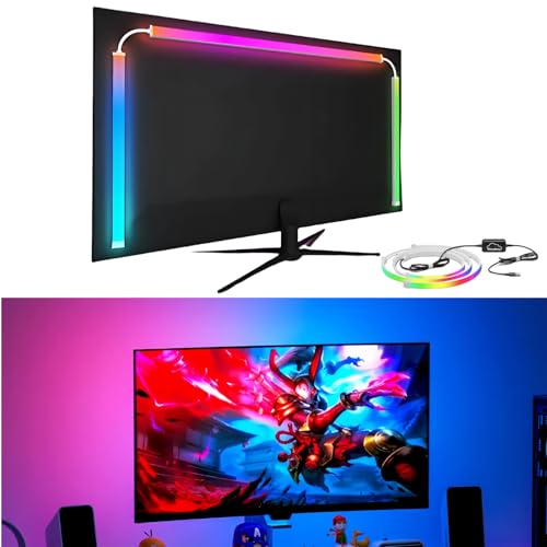 24 Inch Monitor Backlight - Reactive LED Strip for PC and Mac - Screen Color and Music Sync Gaming Lights - Software Control Ambient Lighting for Desktop Setup - USB Powered (24 inch) - size: 24 inch