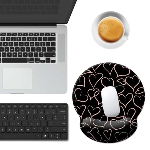 Gaming Mouse Pad Wrist Support,Ergonomic Mouse Pad with Wrist Rest,Comfortable Mousepad with Smooth Wrist Rest,Pain Relief Mouse Pads for Non-Slip Base,Computer,Laptop,Office，Home（Love） - color: Love