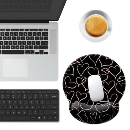 Gaming Mouse Pad Wrist Support,Ergonomic Mouse Pad with Wrist Rest,Comfortable Mousepad with Smooth Wrist Rest,Pain Relief Mouse Pads for Non-Slip Base,Computer,Laptop,Office，Home（Love） - color: Love