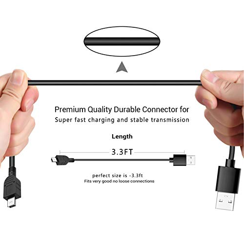 Replacement Mini USB Cable Charger Charging Power Cord for OneTouch Verio IQ Blood Glucose Monitoring System Meter,PS3 Controller, MP3, Dash Cam, Garmin GPS,USB A to mini-B Data Transfer Cable & More - size: 3 feet, style: 1-Pack