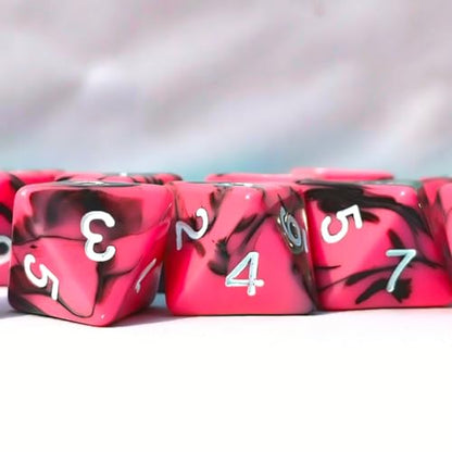 10 PCS D8 8 Sided Dice Set, Polyhedral Number Game Dice for DND RPG MTG Board Game Party Tabletop Accessories (Black+Red) - color: Black+red
