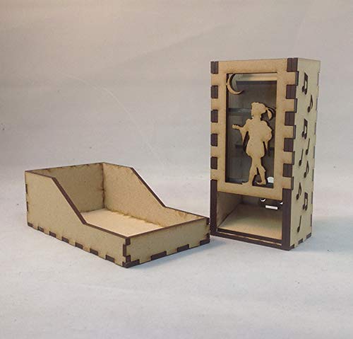 Bard Mini Dice Tower v1 Glass Green Acrylic Window Laser Cut MDF Unique Gift