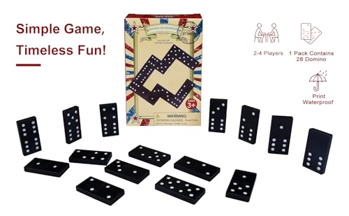 Offelec Wooden 3 Pack Double 6 Domino Set - 28 Tiles Each | Classic Family Table Games for Kids, Adults, and Parties | Perfect for Classroom, Travel, Durable Board Game for Fun Nights - color: 3 Packs Double 6 Domino