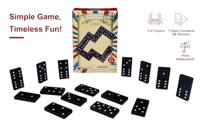 Offelec Wooden 3 Pack Double 6 Domino Set - 28 Tiles Each | Classic Family Table Games for Kids, Adults, and Parties | Perfect for Classroom, Travel, Durable Board Game for Fun Nights - color: 3 Packs Double 6 Domino