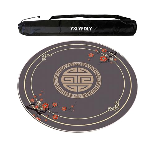 Round Mahjong Mat Silent and Noise Reduction Mahjong Tablecloth with Rubber Backing Large Play Mat for Poker, Card, Board, Tile Games(Gray,90cm/35.43in) - color: Gray, size: 90cm/35.43in
