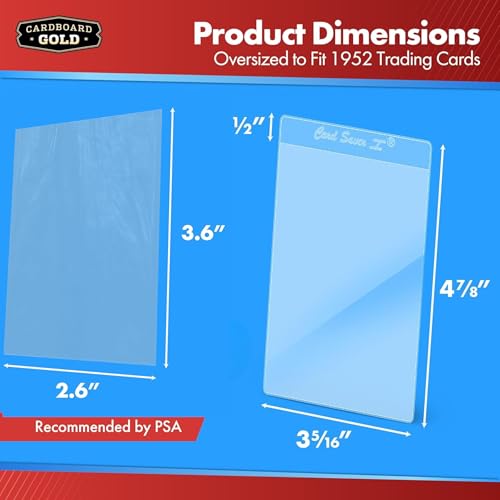 Cardboard Gold Card Saver 1 w/Sleeves - Semi Rigid Holders - 200 Count | PSA BGS SGC Grading Submissions, Acid-Free Polypropylene Protectors, Includes Bonus Sleeves, Binder Storage Compatible - size: 200 Card Savers, style: With Sleeves