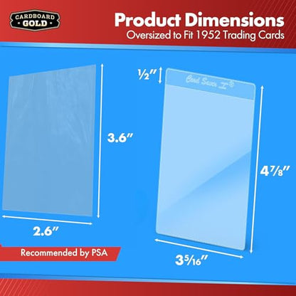 Cardboard Gold Card Saver 1 w/Sleeves - Semi Rigid Holders - 200 Count | PSA BGS SGC Grading Submissions, Acid-Free Polypropylene Protectors, Includes Bonus Sleeves, Binder Storage Compatible - size: 200 Card Savers, style: With Sleeves