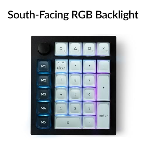 Keychron Q0 Max Wireless Custom Mechanical Numpad, 2.4 GHz/Bluetooth 5.1/Wired QMK Number Pad, RGB Hot-Swappable with Gateron Banana Switch for Laptop Mac Windows Linux - Black - color: Gateron Jupiter Banana Switch-Black