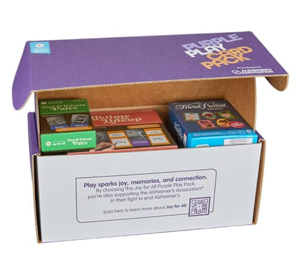 Ageless Games Purple Play Card Pack – Limited Edition Card Game Bundle for Seniors & Family - Alzheimer's Association Charity Games for Memory Care & Multigenerational Fun - style: Purple Play Card Pack