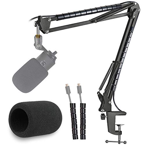 K669 Microphone Boom Arm Mic Stand, Windscreen and Cable Sleeve Compatible with Fifine K669 669B USB Podcast Microphone to Recording and Streaming by YOUSHARES - color: K669 arm