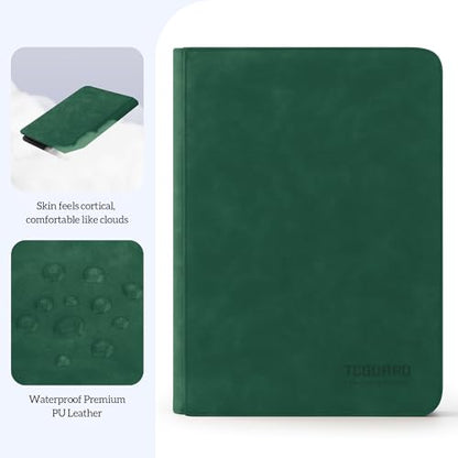 Trading Card Binder, 9 Side Loading Pocket Card Album Hold Up to 540, Zipper Binder for Collection, TCG Holder for Sports, Yugioh, MTG etc. (Dark Green 9) - color: Dark Green 9