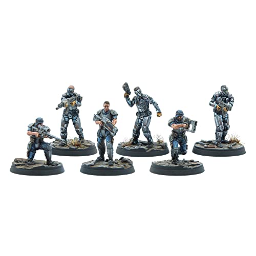 Modiphius Entertainment Ltd Fallout Wasteland Warfare: Enclave-Assault Force - 6 Miniatures, 32mm Unpainted Quality Resin Figures, Capital Wave RPG - style: Assault Force