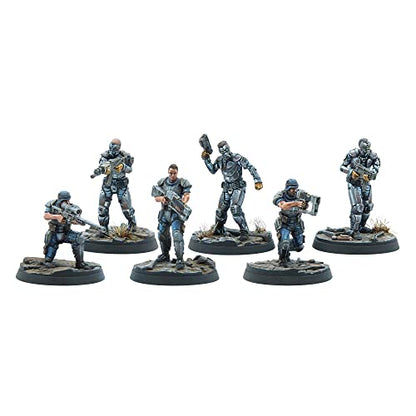Modiphius Entertainment Ltd Fallout Wasteland Warfare: Enclave-Assault Force - 6 Miniatures, 32mm Unpainted Quality Resin Figures, Capital Wave RPG - style: Assault Force