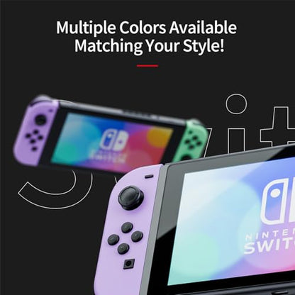 Tideal Set of Replacement Controller for Nintendo Switch - Compatible with Nintendo Switch (1) / OLED/Lite - Dual Vibration/Motion Control / 6-Axis Gyro (Purple & Green) - color: Purple & Green