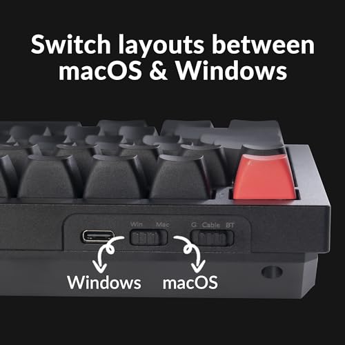 Keychron Q6 Max QMK/LUANCHER Wireless Bluetooth/2.4GHz/USB-C Wired Custom Mechanical Keyboard, Full Size Programmable Knob RGB Backlit Hot-Swappable Gateron Banana Switch for Mac Windows Linux - Black - color: Hot-swap Banana Switch