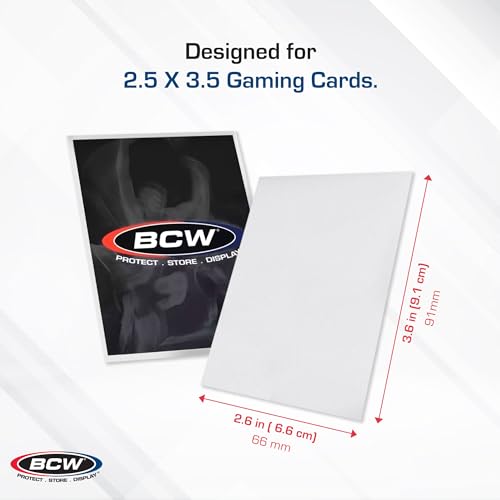 BCW Deck Guard - Double Matte White Card Sleeves | Acid-Free, Archival-Safe, No PVC | Anti-Glare Matte Finish | Fits Standard 2½" x 3½" Game Cards | Durable Deck Protector Sleeves | 100 Ct