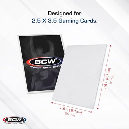 BCW Deck Guard - Double Matte White Card Sleeves | Acid-Free, Archival-Safe, No PVC | Anti-Glare Matte Finish | Fits Standard 2½" x 3½" Game Cards | Durable Deck Protector Sleeves | 100 Ct - color: White