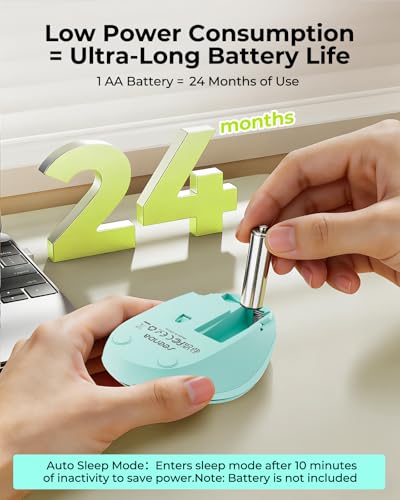 seenda Wireless Mouse for Laptop, 2.4G Noiseless Mouse with USB Receiver - Optical Tracking Portable Computer Mice for Chromebook, PC, Tablet, Windows System, 24 Months Battery Life - Mint Green - color: Mint Green
