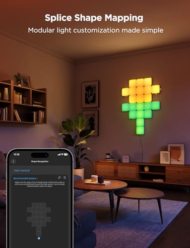 Govee Mini Panel Lights, RGBIC Wall Lights, Smart LED Wall Panels | Works with Matter, Alexa, Google Assistant, Sync with Music, DIY Gaming Light for Home Decor, Office, Bedroom, 20 Pcs