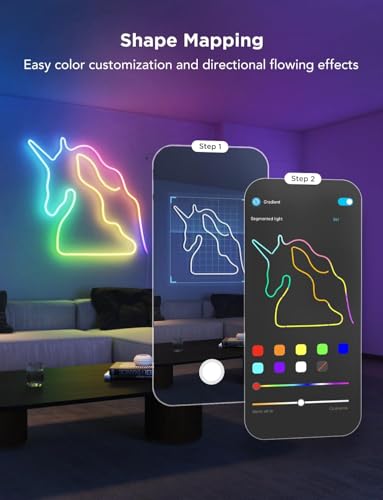 Govee RGBIC Neon Lights 32.8ft Works with Matter, Alexa, Google Assistant | LED Smart Neon Rope Light 2, Custom DIY Neon Strip Lights for Bedroom and Wall Decor, Softer Material, White - size: 32.8ft
