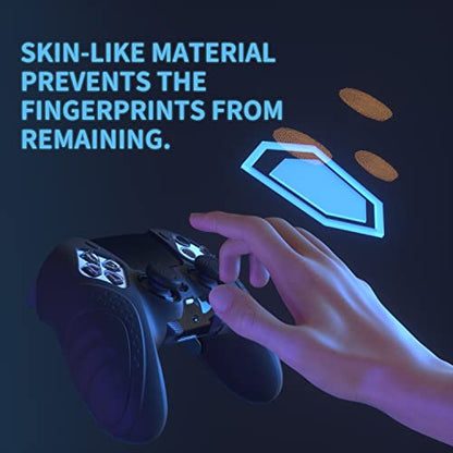 PlayVital Guardian Edition Anti-Slip Ergonomic Silicone Cover Case for ps5 Edge Controller, Soft Rubber Protector Skin for ps5 Edge Wireless Controller with Thumb Grip Caps - Black - color: Black