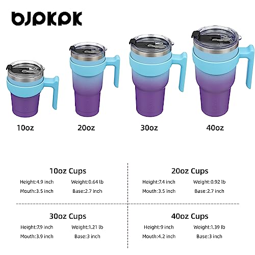 BJPKPK 10 oz Mini Tumbler with Lid, Straw & Handle, Insulated Steel Cup | Small, Spill Proof, Leak Proof, Thermal, Double Wall Vacuum, Sweatproof, Dishwasher Safe, BPA Free, Ocean Dream - color: A-Ocean Dream, size: 10 Ounces