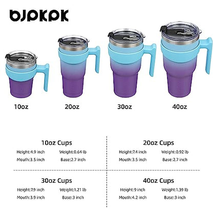 BJPKPK 10 oz Mini Tumbler with Lid, Straw & Handle, Insulated Steel Cup | Small, Spill Proof, Leak Proof, Thermal, Double Wall Vacuum, Sweatproof, Dishwasher Safe, BPA Free, Ocean Dream - color: A-Ocean Dream, size: 10 Ounces