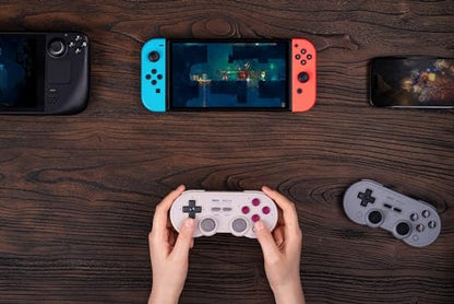 8Bitdo SN30 Pro Bluetooth Wireless Gamepad Retro Controller - Gray | Hall Effect Joystick, for Switch/Switch 2, PC, Steam Deck, Android, Raspberry PI, iPhone, iPad, macOS and Apple TV - color: Gray Edition, size: Hall Effect Joystick