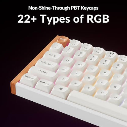 Keychron K4 HE 96% Wireless Hall Effect Keyboard with Number Pad, Rapid Trigger Magnetic Switches, QMK Launcher, 2.4GHz/Bluetooth/Wired, Mac & Windows, Wood Accent Frame, White (Non-Shine-Through) - color: Special Edition White