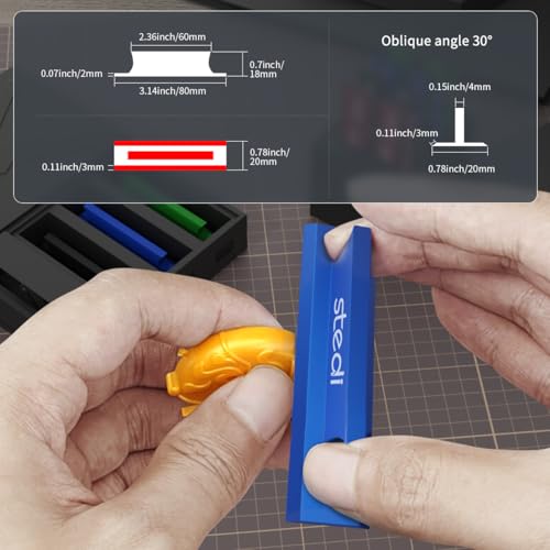 stedi Metal Sanding Sticks 4PCS, Hobby Model Tools for Gundam | Scale Military Model 3D Resin Parts, Wood, Perfect for Sanding Small Areas, Blue - style: 4PCS Metal Sanding Sticks