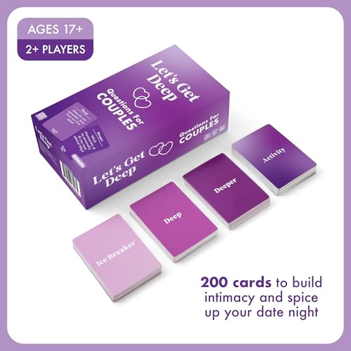 Let's Get Deep by Relatable, A Question Card Game for Couples, Great for Date Night Ideas, Couples Gifts, Wedding Gifts, and Long Distance Relationship Gifts, Includes 200 Cards to Build Up Intimacy - style: Core Game