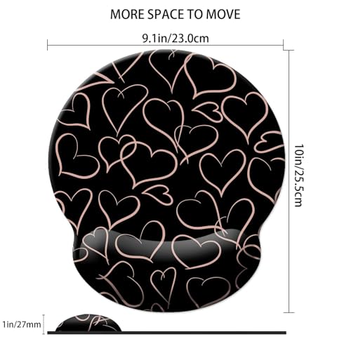 Gaming Mouse Pad Wrist Support,Ergonomic Mouse Pad with Wrist Rest,Comfortable Mousepad with Smooth Wrist Rest,Pain Relief Mouse Pads for Non-Slip Base,Computer,Laptop,Office，Home（Love） - color: Love