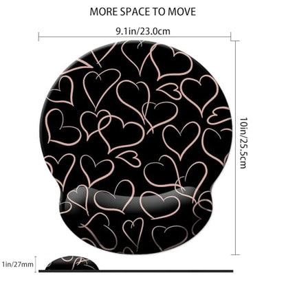 Gaming Mouse Pad Wrist Support,Ergonomic Mouse Pad with Wrist Rest,Comfortable Mousepad with Smooth Wrist Rest,Pain Relief Mouse Pads for Non-Slip Base,Computer,Laptop,Office，Home（Love） - color: Love