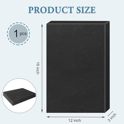 Black Polyurethane Foam Inserts for Cases, 16 x 12 x 3 Inch, Cuttable Packing Padding for Tool Box, Camera, Crafts and Storage - size: 16x12x3inch