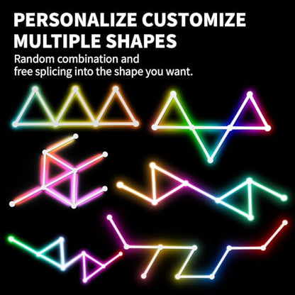 Phylosal Smart WiFi LED Wall Lights, 16M+ Color Dimmable Gaming Light Works with Alexa and Google Assistant, Music Sync, DIY and Timer Feature, RGB Light Bars for Gaming Room, Bedroom (9 Pcs,White)