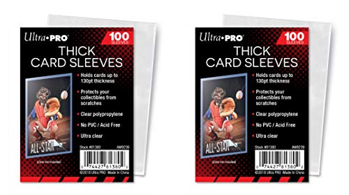 Ultra Pro Thick Card Sleeves for Thick Jersey or Memorabilia Sports Trading Cards by Topps 2 Pack