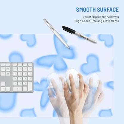 Mousepad Desk Mat Gaming Large Keyboard Cute Office Desktop Computer Laptop XXL Long Giant Big Kawaii Aesthetic (Butterfly) - color: Butterfly