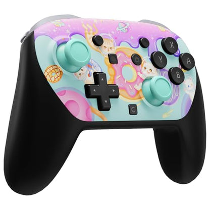 eXtremeRate DIY Replacement Faceplate Shell for Nintendo Switch 2 Pro Controller, Custom Front Housing Case, Thumbsticks and Screwdriver Tools for Switch 2 Pro Controller - Donut Odyssey - color: Donut Odyssey
