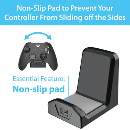 TotalMount Controller Wall Mounts – Removable Adhesive – Non-Slip (4 Pack) | Designed in USA: For PS5, Xbox, and Nintendo Controllers – Stands Won’t Damage Your Wall With Screws or Permanent Adhesive - color: Premium Black – Four Pack