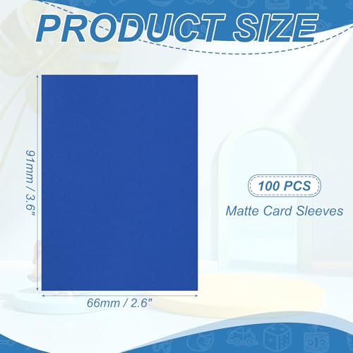 Matte Card Sleeves, Trading Card Sleeves Deck Protectors Perfect for Trading Cards & Baseball & Sports & Magic Gathering & Magic Game Cards (Blue, 100 Pcs) - color: Blue