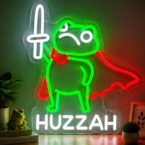 HuzzahFrog Neon Light, Cute Frog LED Lamp Wall Decoration, USB Powered, Ideal for Home Parties, Rooms, Man Caves & Kids Birthday Gifts - color: DUWEN - Green